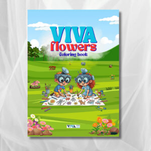 Книжка за оцветяване „Viva Flowers“: Красиви флорални мотиви за фина моторика и концентрация, А5, 28 стр.