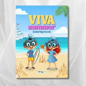 Книжка за оцветяване „Viva Summer“: Лятно приключение с Виво и Вива, А5, 28 страници