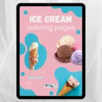 Ice Cream Coloring Book – Сладоледени изкушения: Работни листове за оцветяване, Творчество и релакс, Деца 3+, Дигитален PDF формат за разпечатване А4
