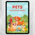 Pets Coloring Book – Домашни любимци: Работни листове за оцветяване, Творчество и релакс, Деца 3+, Дигитален PDF формат за разпечатване А4