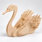Дървен 3D пъзел „Лебед“ – модел за сглобяване за деца 6+ – снимка 2